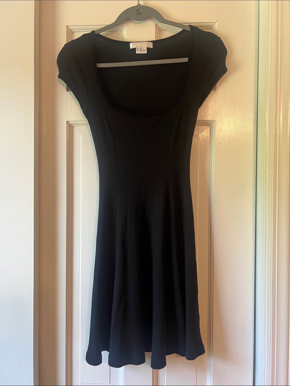 Cooperative Black Mini Dress with Scoop Neck